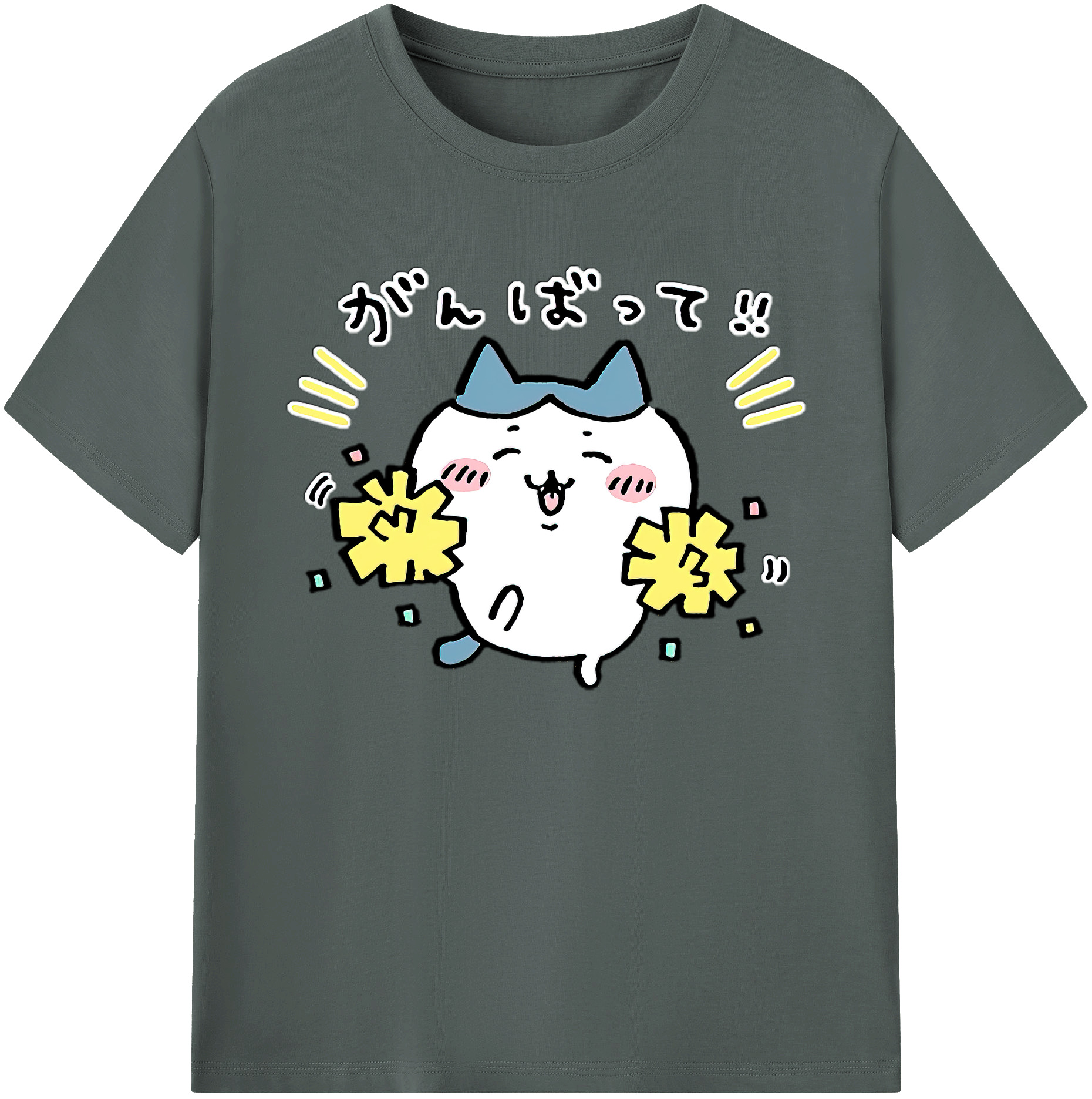 （画像用） ちいかわ ハチワレ Chii-kawa hachiware 綿100％ メンズ半袖Tシャツ｜肌触りやわらか＆通気性
